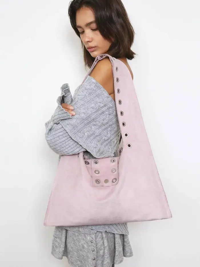 Sac rétro à rivets à porter à l'épaule