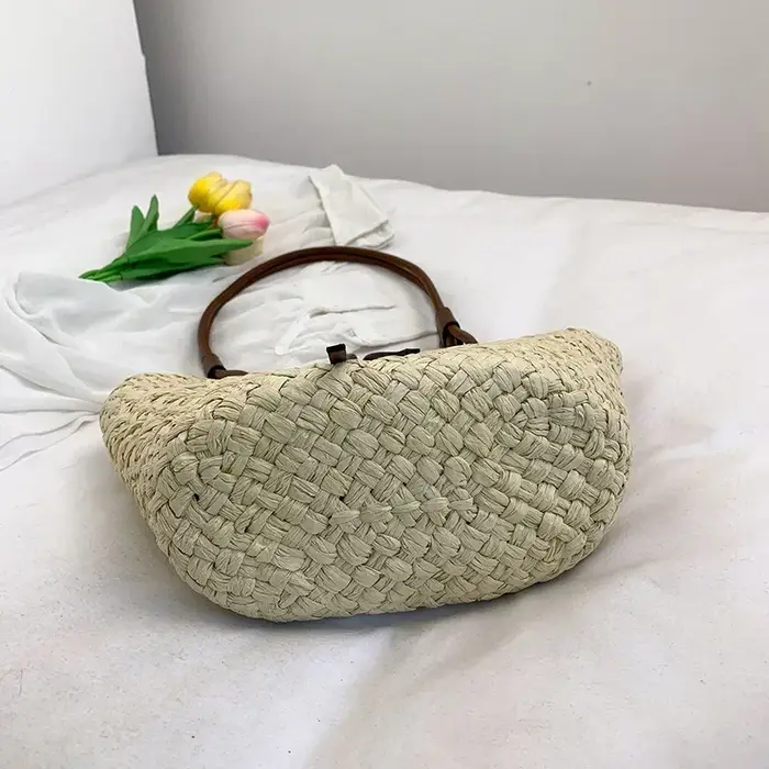 Décontracté rotin grande capacité fourre-tout concepteur en osier tissé femmes sacs à main été plage sac de paille dame