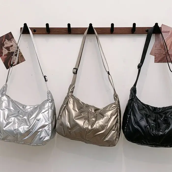 Sac à main en Nylon léger argenté pour filles