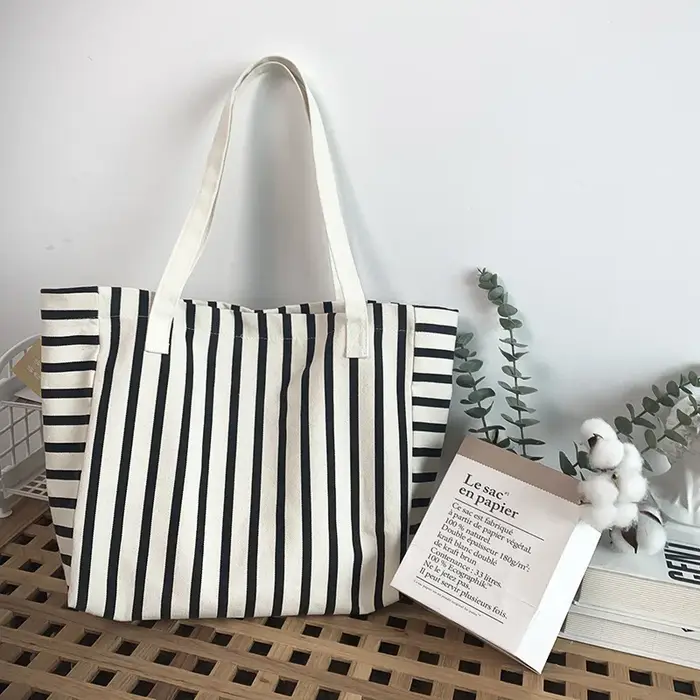 Nouveau sac fourre-tout de plage mode femmes toile été grande capacité rayé sac à bandoulière