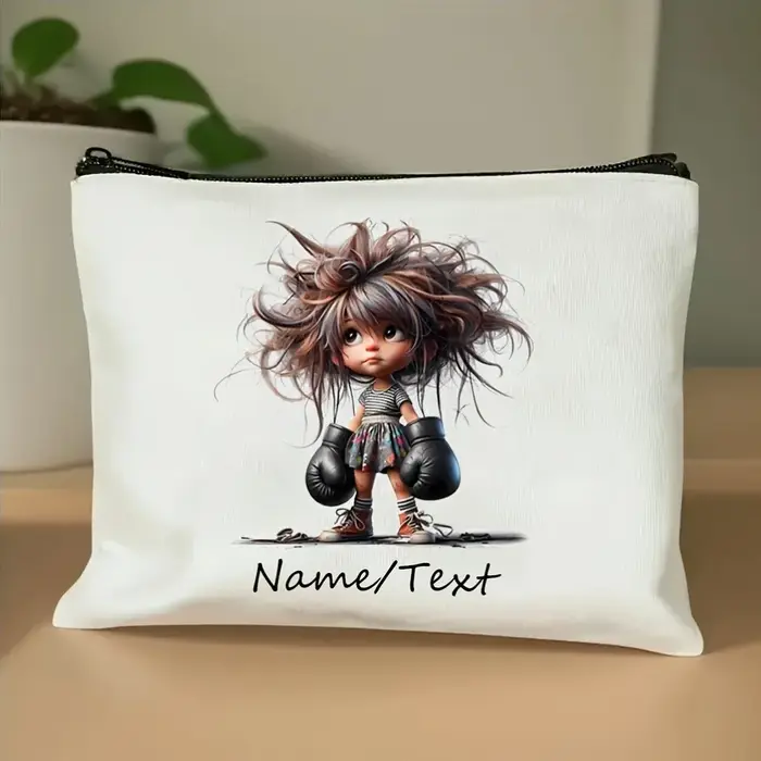 Testo de nom personnalisé, trousse de maquillage de dessin animé arc-en-ciel pour fille mignonne, organisateur de cosmétiques pour femmes, pochette Durable, trousse de toilette, trousse à crayons
