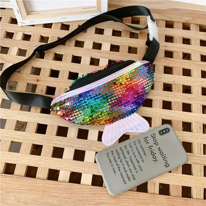 Sac banane à sequins pour fille