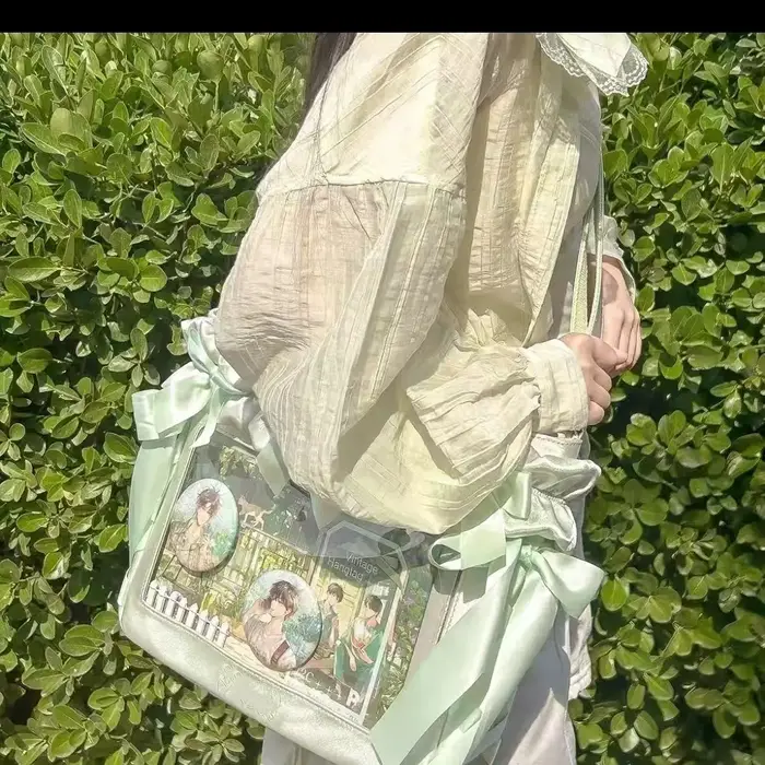 JIAERDI doux mignon arc froncé sac fourre-tout femmes grande capacité Anime Badge Ita sac dames multifonctionnel 13.3 14 pouces sacs pour ordinateur portable