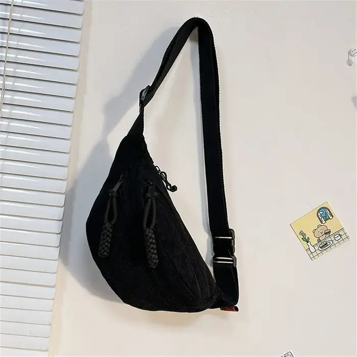 2024 mode Fanny Pack décontracté velours côtelé ceinture sacs pour femmes femme banane taille sac hanche sac à main épaule bandoulière poitrine sac poche
