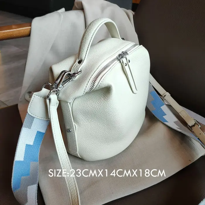 Sac à main en cuir de vachette 2025 beige pour femme