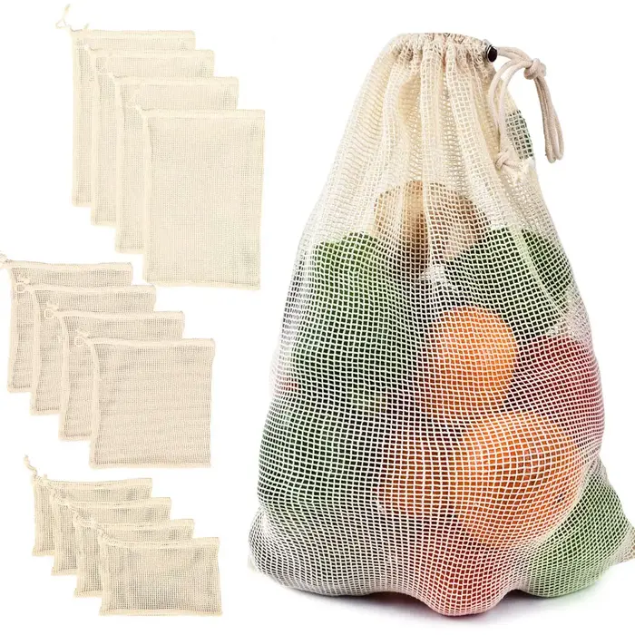 Sacs à légumes en maille de coton