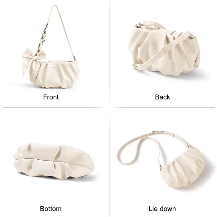 TOUTOU Cute Cloud Mini Hobo Bag pour femme, sac à bandoulière multi-usage en cuir PU souple, petit s
