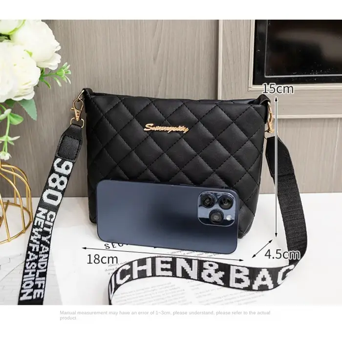 Sac messager simple en cuir PU avec broderie Lingge