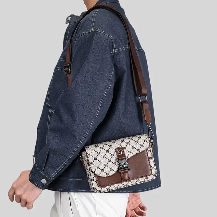 Sac bandoulière élégant pour homme haut de gamme en cuir PU