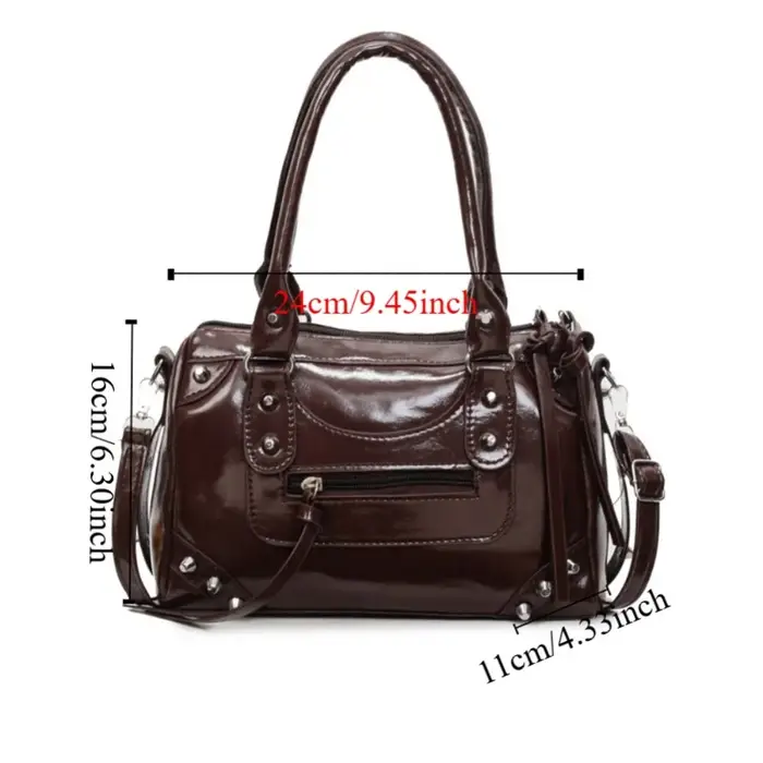 Sac sous le bras rétro punk tendance en cuir PU
