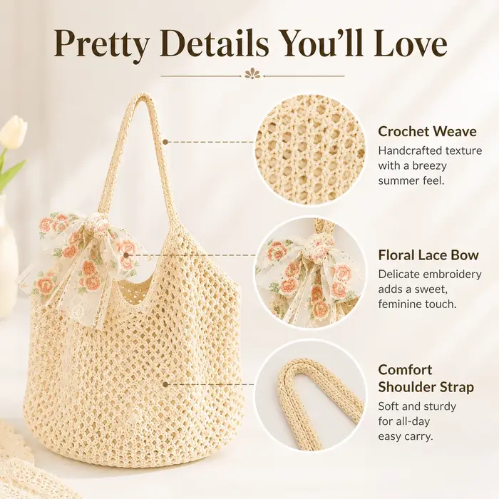 Sac fourre-tout d'été en raphia pour femme