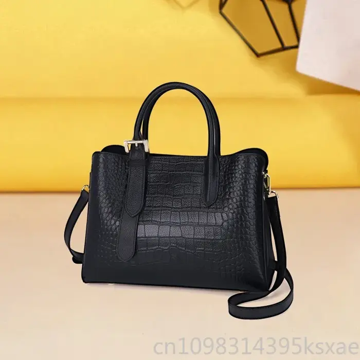 Sac à main en cuir véritable à grain de pierre