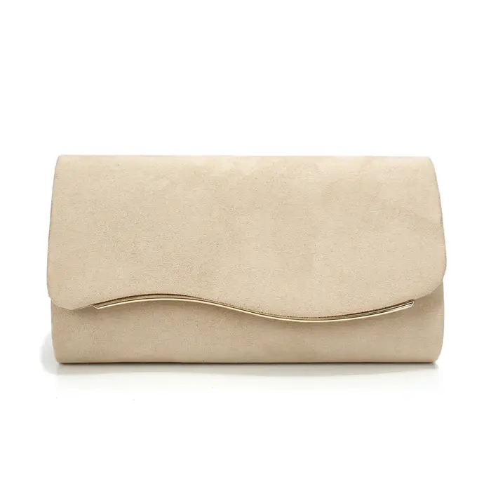 Nouvelle pochette de soirée en velours imitation daim avec chaîne décorative en métal