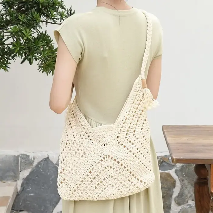 Sac à bandoulière bohème simple en tricot