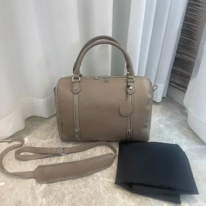 Sac à main seau en cuir noir à motif litchi, classique français, nouvelle collection 2026, pour femm
