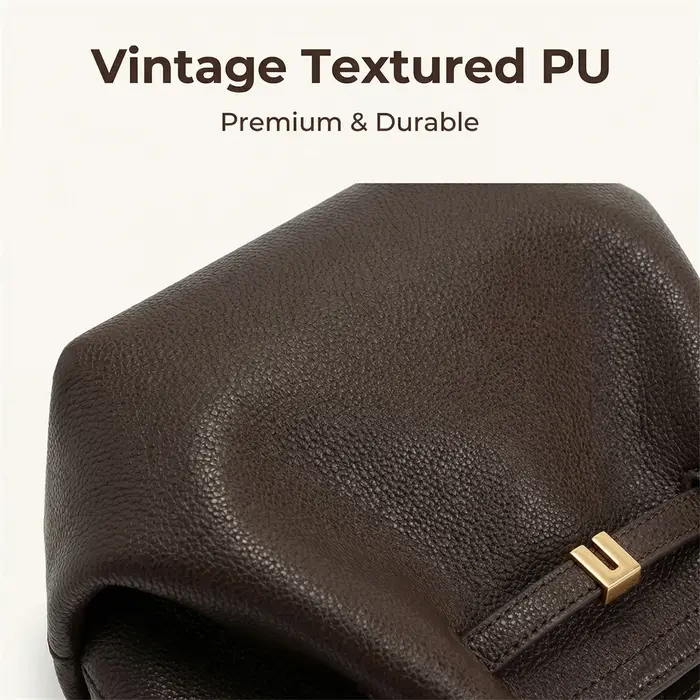 Sac à main JW PEI Designer Dumpling en cuir vegan marron foncé, sac bandoulière, sac fourre-tout pou