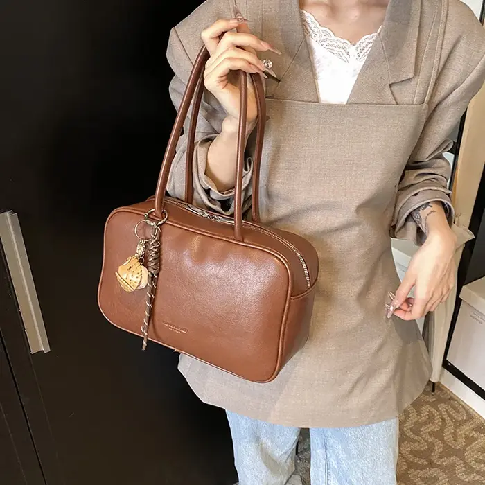 Sac Boston Grande Taille Rétro Urbain Simple et Tendance