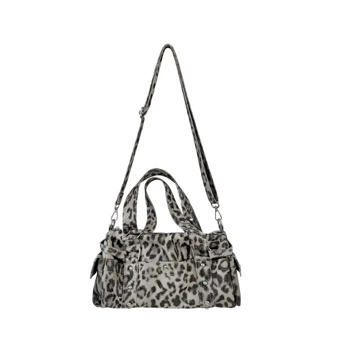 Sac à main vintage léopard à rivets
