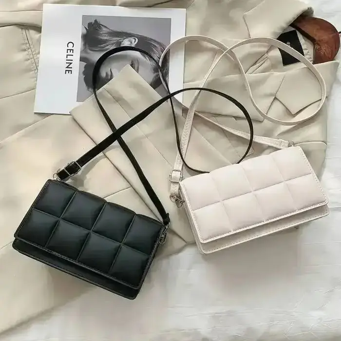 Sac bandoulière carré pour femme en cuir PU de luxe