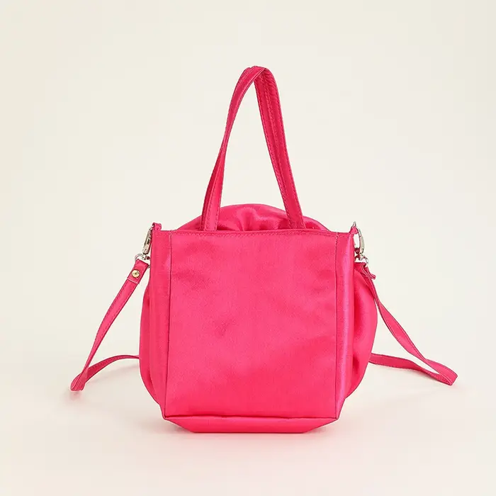 Sac à main rose plissé pour femme