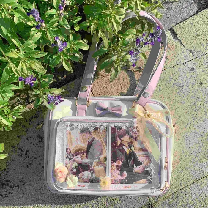 Y2K mignon nœud Ita sac fille Transparent sac de messager femmes mode épaule sac à bandoulière Ladys bricolage Badge sac fourre-tout Lolita sac à main