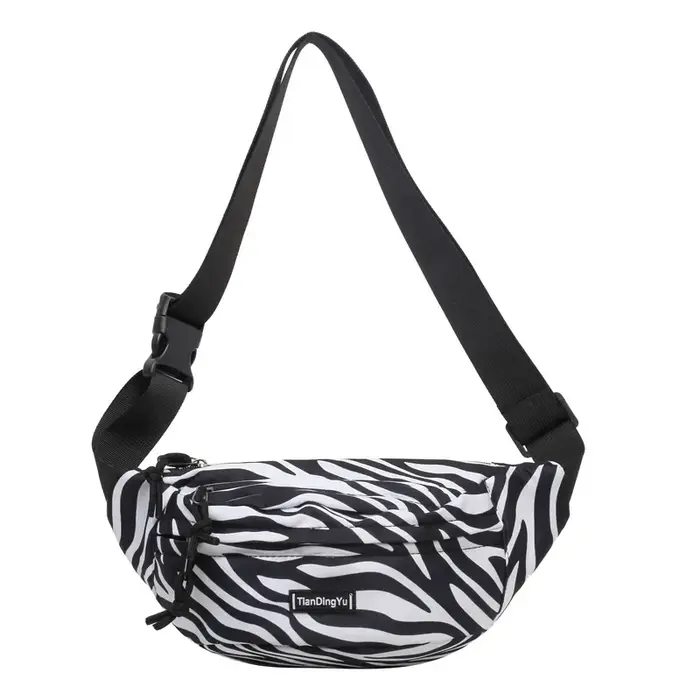 Sac banane imprimé léopard vintage pour femme, sac de taille femme portable, sac de poitrine à rayur