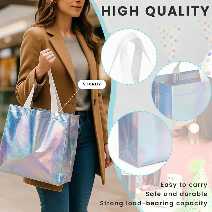 Sac cadeau arc-en-ciel brillant