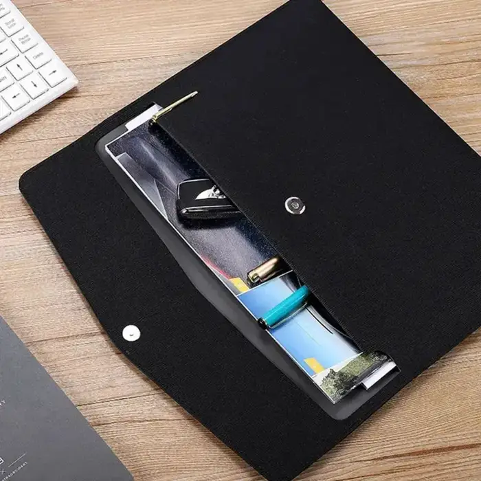 Sac de rangement pour documents A4, grande capacité, boucle magnétique, simple, étanche, pour le bureau, le travail