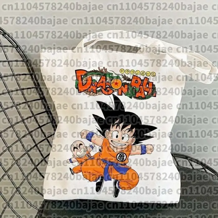 Sac fourre-tout en toile pour femme, motif dessin animé Dragon Ball, pliable, réutilisable, style Ha