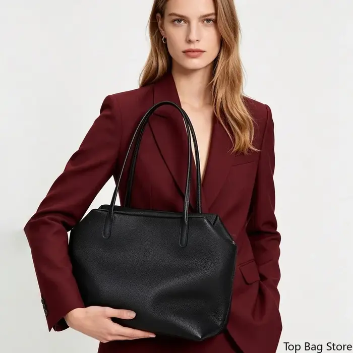 Sac à main pour femme, élégant, vintage, de luxe, en cuir véritable, grande capacité, sac à main pour le travail, le bureau, logo gratuit