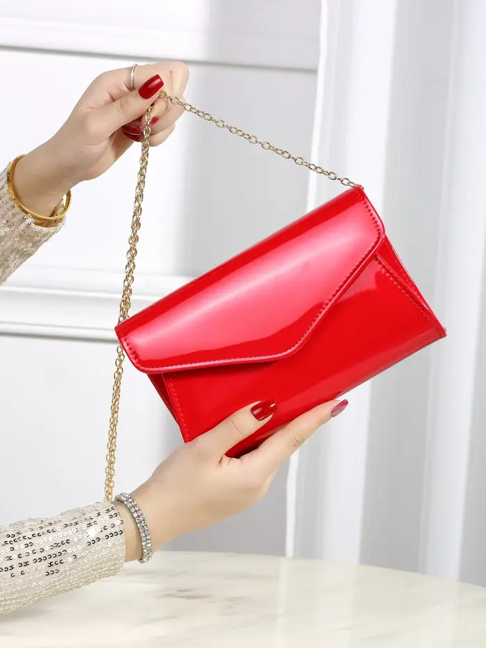 Pochette carrée en cuir PU pour femme