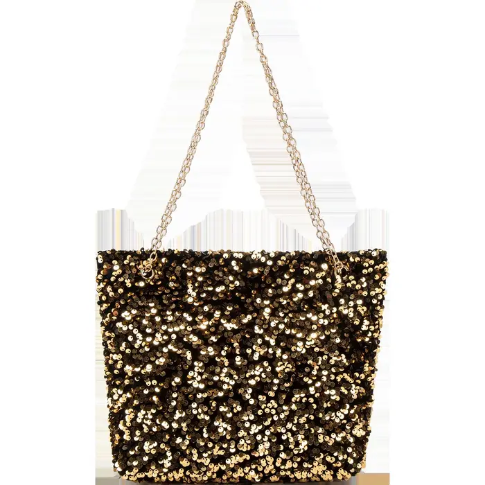 Pochette à bandoulière carrée à paillettes pour femmes