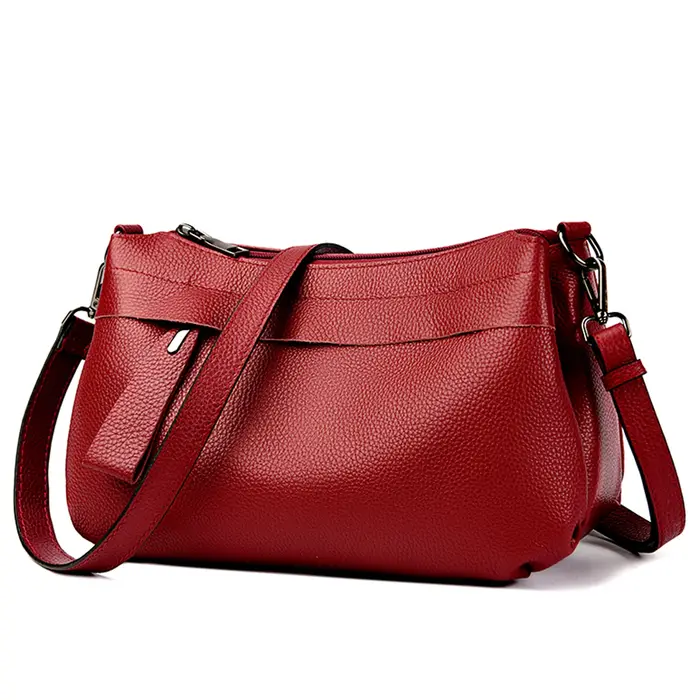 Sac à bandoulière en cuir véritable pour femmes