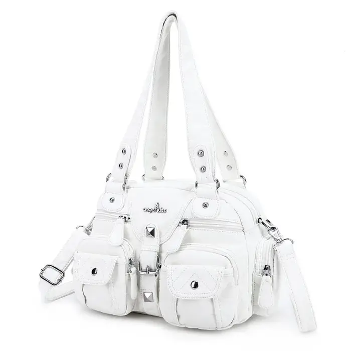 Angelkd'appareils-Sacs à main pour femmes, sacoche à poignée supérieure, sac PU initié, pack de boul