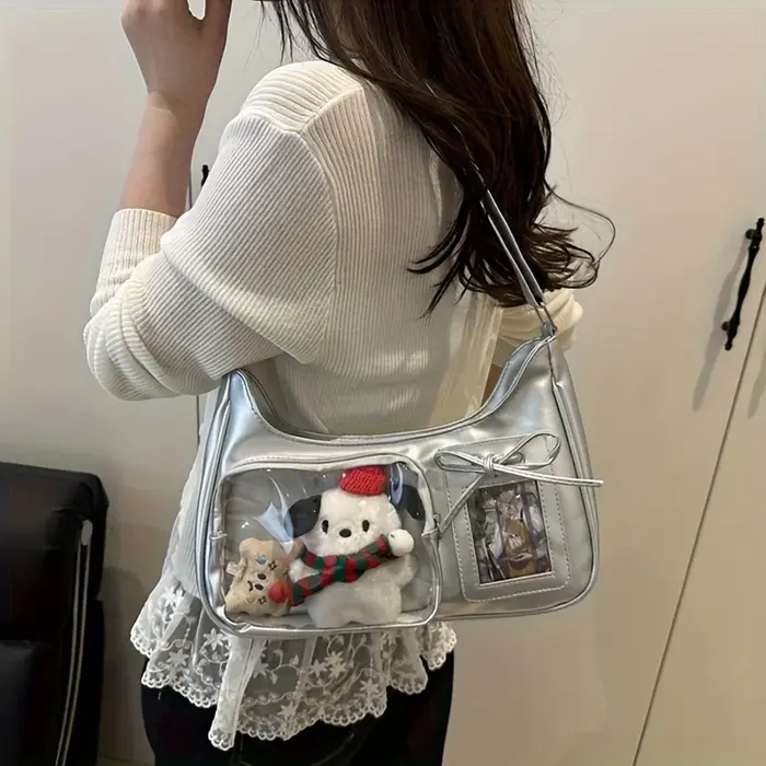 Sac messager transparent tendance | Sac à main pour femme - Sac bandoulière en similicuir synthétique rouge - avec