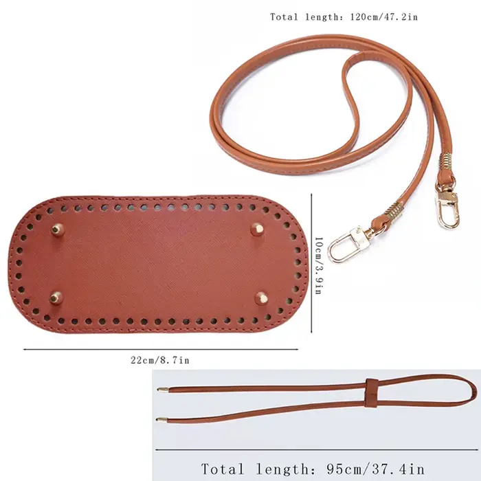 3 pièces sac tricoté sangle inférieure accessoires bricolage tissé à la main sac poignée