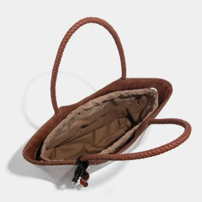 Sac cabas rétro tressé de style français