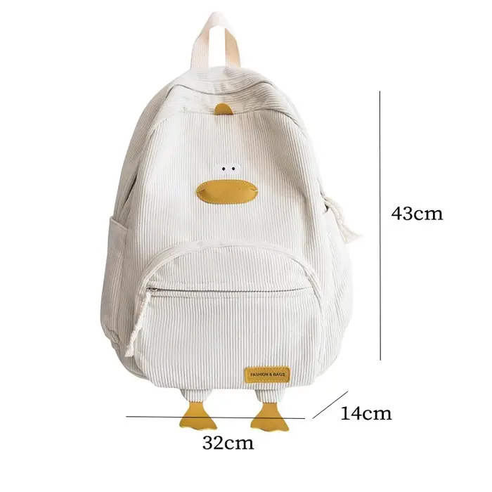 Sac à dos imperméable en velours côtelé pour femme