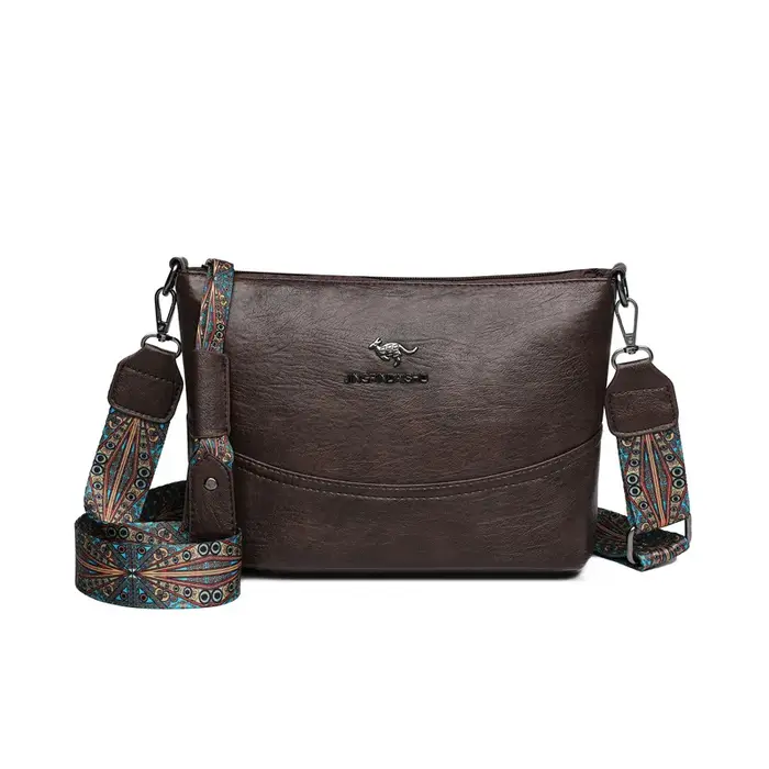 Sac seau rétro en cuir souple pour femme, sac bandoulière grande capacité, sac à l'épaule simple sty