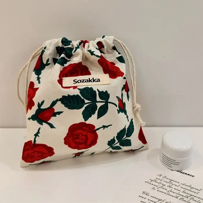 Pochette de maquillage à cordon pour femmes et filles