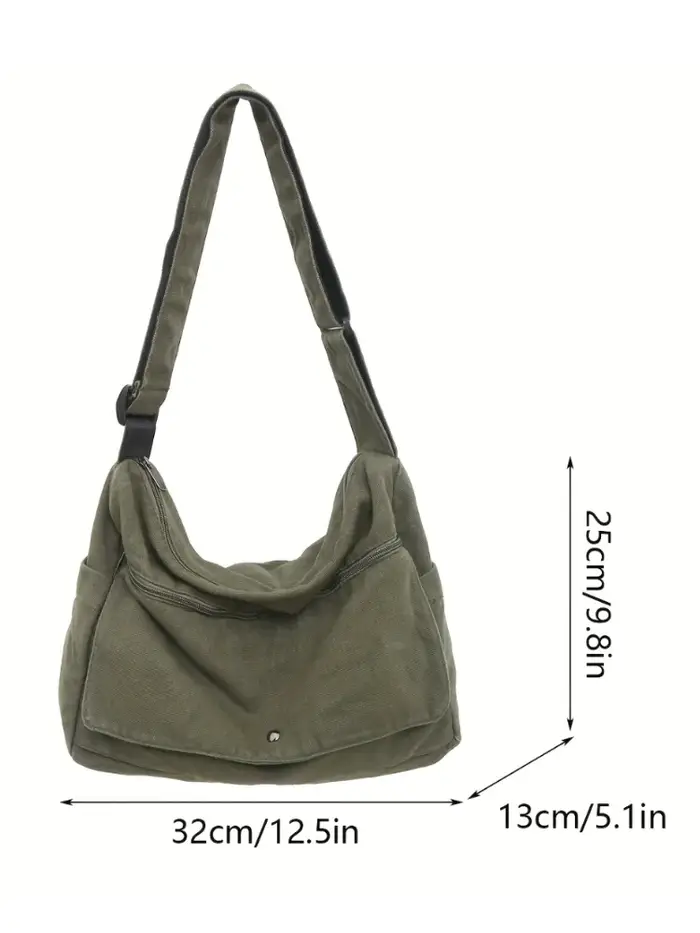 Sac Hobo à bandoulière en toile de grande capacité 4 couleurs – Écharpe durable