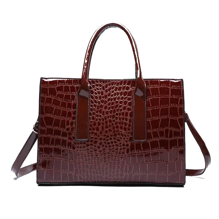 Sacs à main de luxe Alligator Designer PU cuir verni sac à bandoulière pour femmes fourre-tout rétro dames Messegner sac