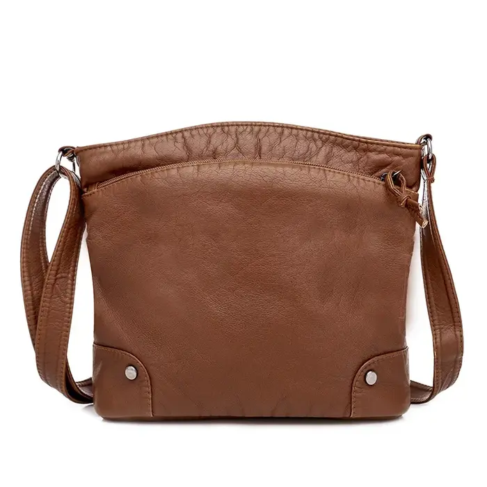 Sac à bandoulière en cuir PU souple pour femmes