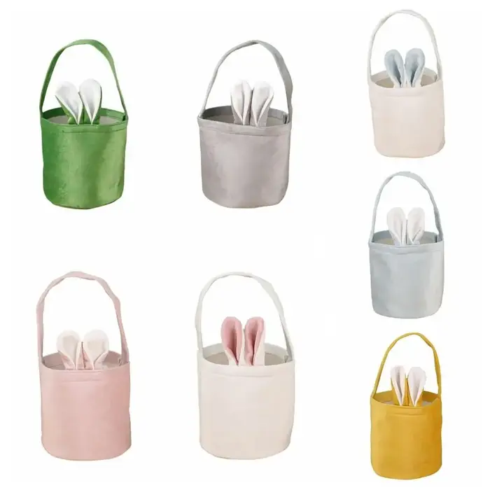 Sac fourre-tout simple en tissu avec oreilles de lapin de Pâques