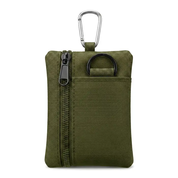 Portefeuille mini en tissu Oxford Pomelo Best avec fermeture éclair, porte-clés, porte-cartes et poc