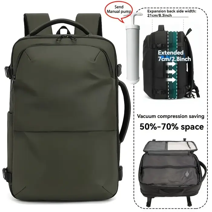 Sac à dos pour ordinateur portable étanche multifonctionnel de grande capacité sous vide pour hommes