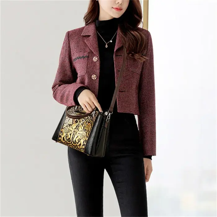 Sac à main en cuir PU fait à la main pour femme