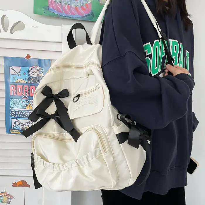 Sac à dos japonais Anime JK imprimés Style pour filles, nœud de conception mignon, possède une perso
