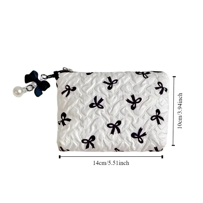 Sac à cosmétiques mignon avec pendentif nœud