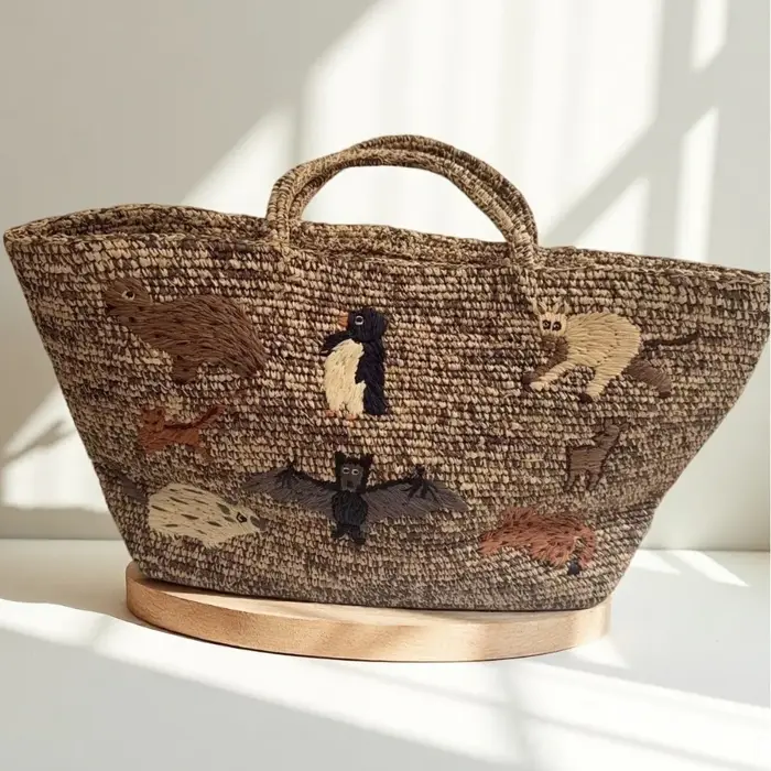 Nouveau sac en raphia tressé fait main